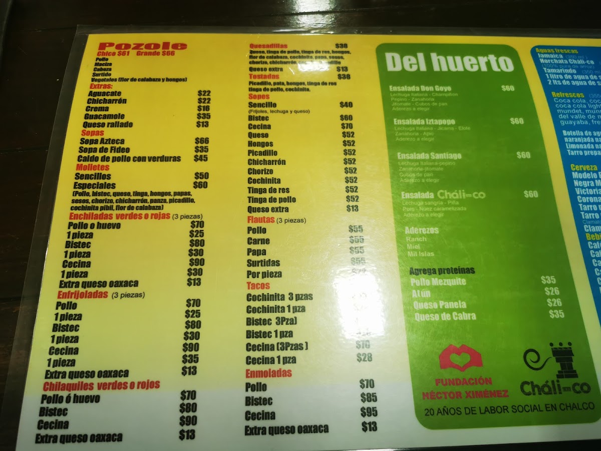 Cháli-co Menu - Image 2